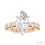 Marquise Shape Semi-Mount Diamond Engagement Ring