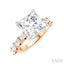Princess Shape Semi-Mount Diamond Engagement Ring
