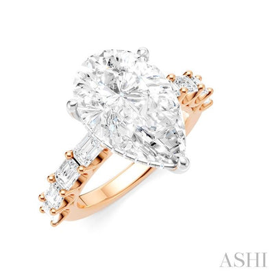 Pear Shape Semi-Mount Diamond Engagement Ring