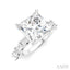 Princess Shape Semi-Mount Diamond Engagement Ring