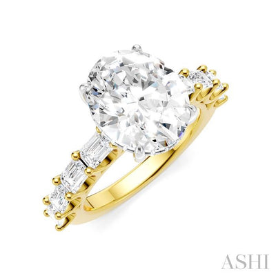 Oval Shape Semi-Mount Diamond Engagement Ring