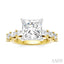 Princess Shape Semi-Mount Diamond Engagement Ring