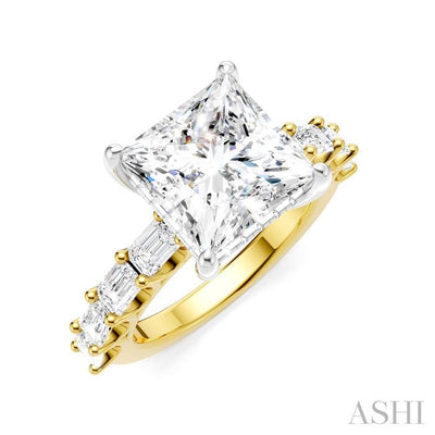 Princess Shape Semi-Mount Diamond Engagement Ring