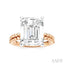 Emerald Shape Semi-Mount Diamond Engagement Ring