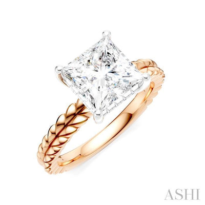 Princess Shape Semi-Mount Diamond Engagement Ring
