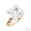 Princess Shape Semi-Mount Diamond Engagement Ring