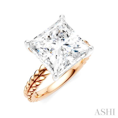 Princess Shape Semi-Mount Diamond Engagement Ring