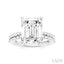 Emerald Shape Semi-Mount Diamond Engagement Ring