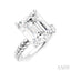 Emerald Shape Semi-Mount Diamond Engagement Ring