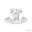 Emerald Shape Semi-Mount Diamond Engagement Ring