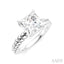 Princess Shape Semi-Mount Diamond Engagement Ring