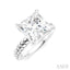 Princess Shape Semi-Mount Diamond Engagement Ring