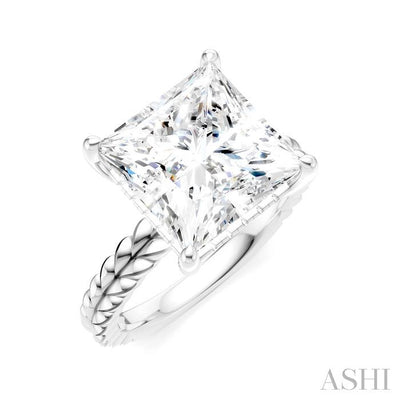 Princess Shape Semi-Mount Diamond Engagement Ring