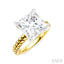 Princess Shape Semi-Mount Diamond Engagement Ring