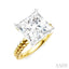 Princess Shape Semi-Mount Diamond Engagement Ring