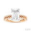 Emerald Shape Semi-Mount Diamond Engagement Ring