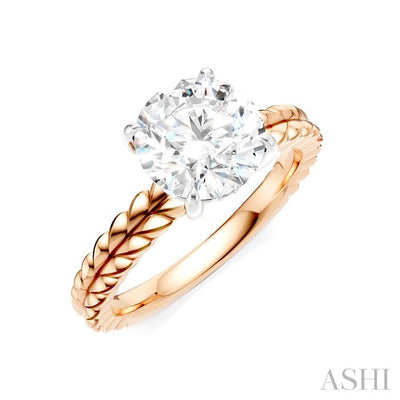 Round Shape Semi-Mount Diamond Engagement Ring