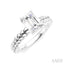 Emerald Shape Semi-Mount Diamond Engagement Ring