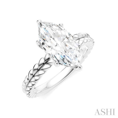 Marquise Shape Semi-Mount Diamond Engagement Ring