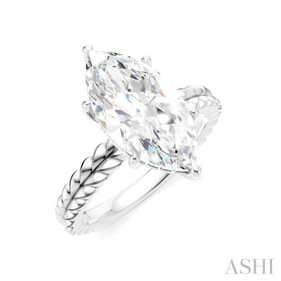 Marquise Shape Semi-Mount Diamond Engagement Ring