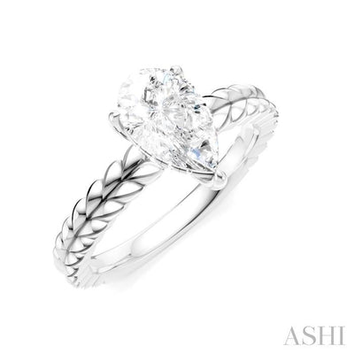 Pear Shape Semi-Mount Diamond Engagement Ring