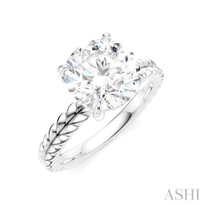 Round Shape Semi-Mount Diamond Engagement Ring