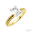Emerald Shape Semi-Mount Diamond Engagement Ring