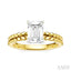 Emerald Shape Semi-Mount Diamond Engagement Ring