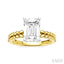 Emerald Shape Semi-Mount Diamond Engagement Ring