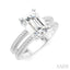 Emerald Shape Semi-Mount Diamond Engagement Ring