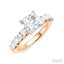 Princess Shape Semi-Mount Diamond Engagement Ring