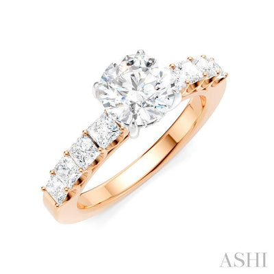 Round Shape Semi-Mount Diamond Engagement Ring