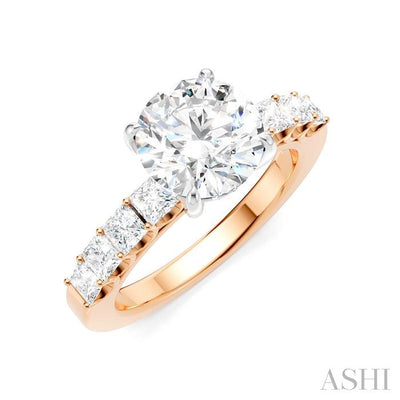 Round Shape Semi-Mount Diamond Engagement Ring