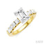 Emerald Shape Semi-Mount Diamond Engagement Ring
