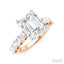 Emerald Shape Semi-Mount Diamond Engagement Ring