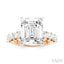 Emerald Shape Semi-Mount Diamond Engagement Ring