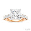 Princess Shape Semi-Mount Diamond Engagement Ring