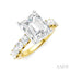 Emerald Shape Semi-Mount Diamond Engagement Ring