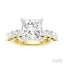 Princess Shape Semi-Mount Diamond Engagement Ring