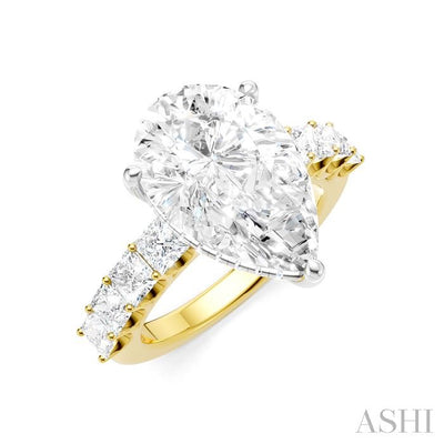 Pear Shape Semi-Mount Diamond Engagement Ring
