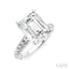 Emerald Shape Semi-Mount Diamond Engagement Ring