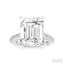 Emerald Shape Semi-Mount Diamond Engagement Ring