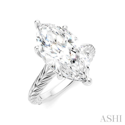 Marquise Shape Semi-Mount Diamond Engagement Ring