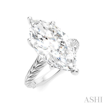 Marquise Shape Semi-Mount Diamond Engagement Ring