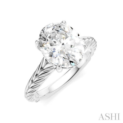 Oval Shape Semi-Mount Diamond Engagement Ring