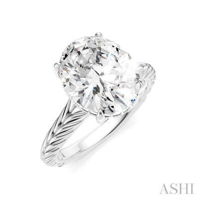 Oval Shape Semi-Mount Diamond Engagement Ring