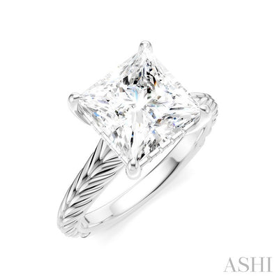 Princess Shape Semi-Mount Diamond Engagement Ring