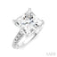 Princess Shape Semi-Mount Diamond Engagement Ring
