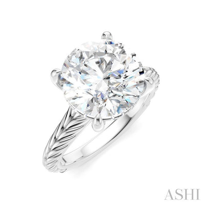 Round Shape Semi-Mount Diamond Engagement Ring