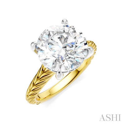 Round Shape Semi-Mount Diamond Engagement Ring